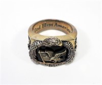 Sterling silver men's patriotic ring