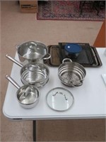 Group of pots & bake trays