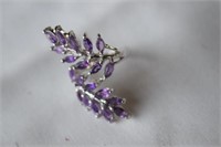 Sterling Silver Ring w/ Amethyst Size 7