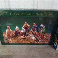 11 piece porcelain nativity set