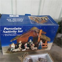 10 piece porcelain nativity set