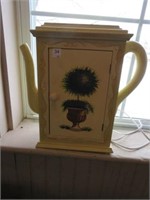 Decorative painted wooden teapot cabinet