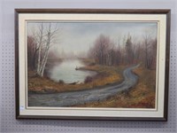 Framed scenery oil painting