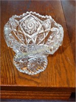 Crystal pedestal 4" bowl