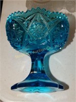 6" Pedestal carnival glass bowl