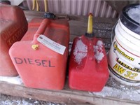 (4) Red Poly Gas & Diesel Cans