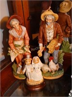 Farmer & woman figurines approx 8" & wedding