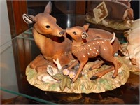 Porcelain doe & fawn figurine