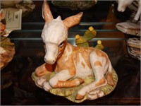 Porcelain young donkey figurine
