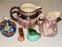 Small Wedgwood pitcher 3 other small pitchers &