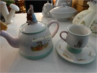 Beatrix Potter tea set, pot, cup & saucer