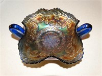 Blue 7" carnival bowl 2 handles