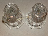 Pair of finger hold candle sticks 4"H