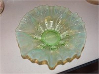 9" Green opalescence bowl