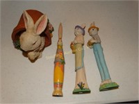 4 Easter figurines