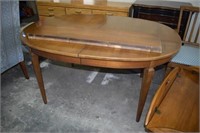 Solid Wood Oval Dining Table w/ Two Leaves