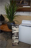 Faux Potted Plant, and Paris Themed Wall Art