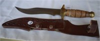Fixed Blade Knife w/ Brown Leather Sheath