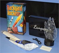 Lampeez 3D Lamp, Backyard Stomp Rockets, and Model