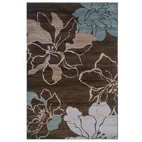 Milan Collection Brown and Turquoise 5 ft. x 8 ft