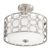 Etched Glass Semi-Flush Mount Light