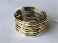 Sterling Silver Two-Tone Wire Ring