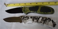 Green Camo, and Skull Camo Locking Pocket Knives