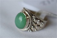 Sterling Silver Ring w/ Chrysoprase