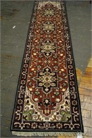 Indo-Heriz Hand Knotted Runner Rug 2.6 x 10.2