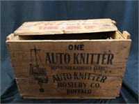 VINTAGE AUTO KNITTER ORIGINAL CRATE WITH CONTENTS