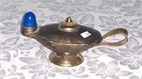 Vintage magic lamp with blue light 6" wide 3" tall
