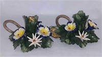 pair of Capodimonte Candle stick holders