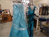 Two Prom Dresses - Darker Blue is size 7 - Light