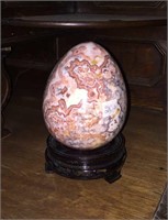 Vintage marble egg with stand