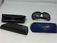 4 pairs of sun glasses & cases