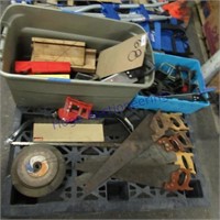 Hand saws, miter boxes, tote