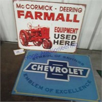 Chevy & Farmall tin sign