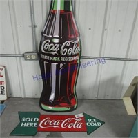 Coke tin arrow & bottle signs