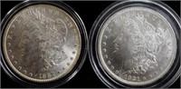 Coins - 1887 & 1921 Morgan Silver Dollars, CHOICE