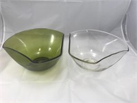 Pair of Mid Century Glass Bowls