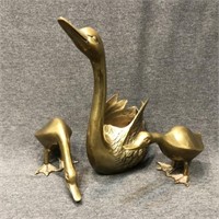 Brass Duck & Swan Figurines