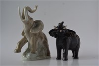 2 elephant figurines incl. one by Nao,