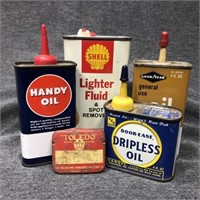 Assorted Old Tin Container - Oil Related, Etc