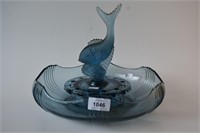 Vintage blue glass float bowl,
