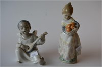 2 x Lladro figurines, 'Angel with mandolin',