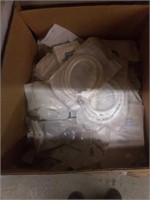Box of bathroom and sink hardware and hoses