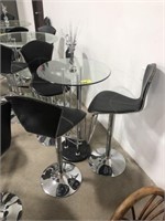 Modern style bar table set with glass top table