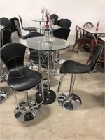 Modern style bar table set with glass top table