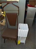 2 Pieces (Tie Rack Chair and Wicker Stand)