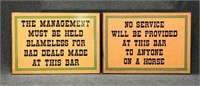 Two Humorous Bar Signs